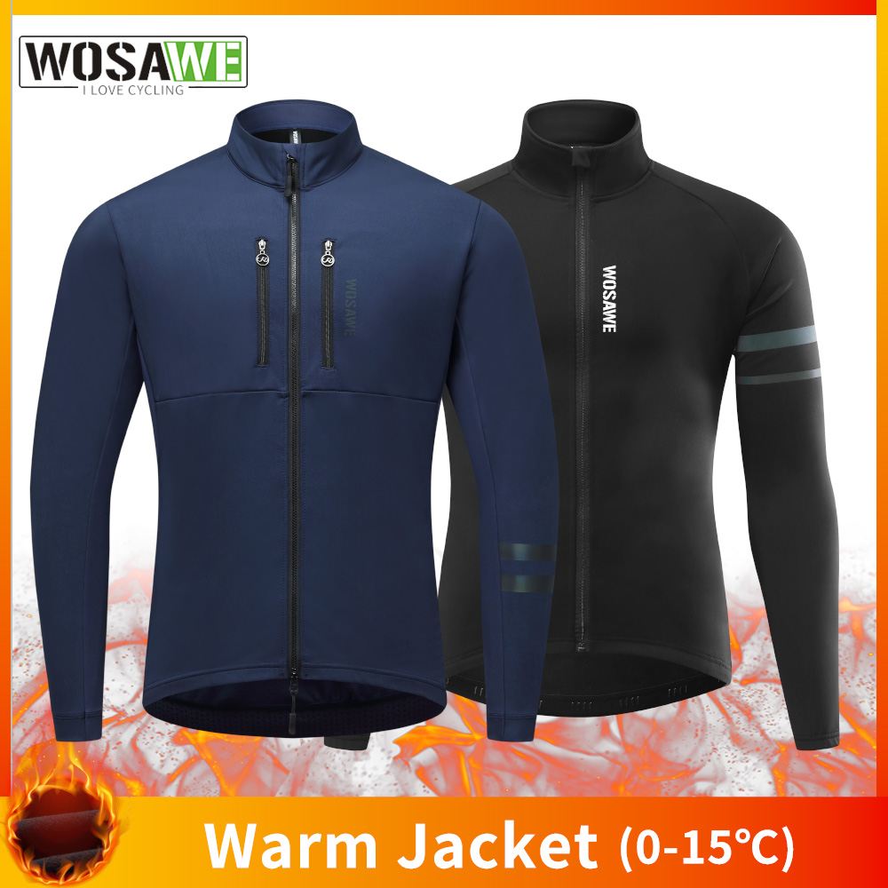 Cycling Commuter Jacket - เสื้อแจ็คเก็ตจักรยาน WOSAWE เสื้อโค้ทขนแกะกันหนาวสำหรับฤดูหนาว เสื้อแจ็คเก็ตจักรยานสำหรับผู้ชายและผู้หญิง เสื้อเจอร์ซีย์ปั่นจักรยานเสือภูเขาแบบกันลม เสื้อผ้าปั่นจักรยาน