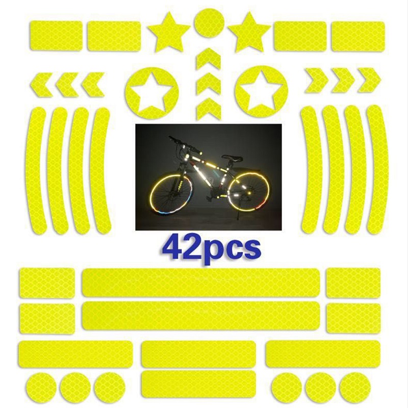 สติกเกอร์สะท้อนแสงติดล้อขนาด42 - Spoke Reflector Set บทวิจารณ์และราคา