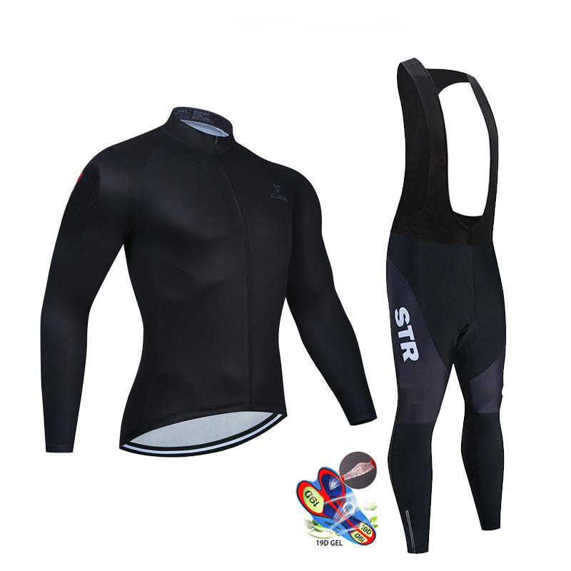 ฤดูใบไม้ร่วงสีดําชุดขี่จักรยาน - Cycling Community บทวิจารณ์และราคา